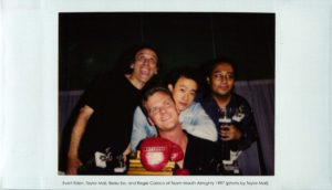 Evert Eden, Taylor Mali, Beau Sia, and Regie Cabico of Team Mouth Almighty 1997 (photo by Taylor Mali)
